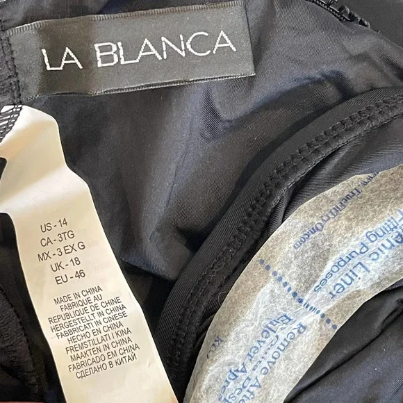 New La Blanca Women's Black Island Goddess One-piece Swimsuit Size 14 NWT - Picture 9 of 12
